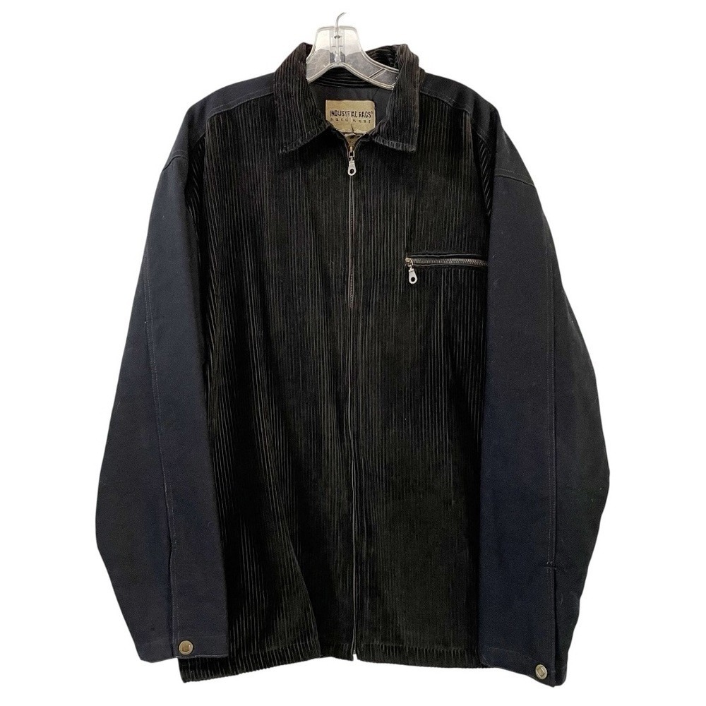 Vintage Industrial Rags Mens Sz M Corduroy Canvas Workwear Jacket Y2K Detroit